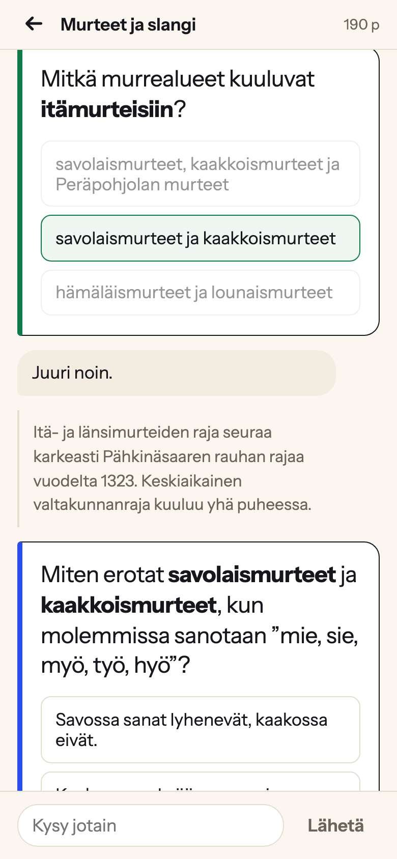A question in the chat. The right choice is green, and Muizi replies: that’s it.